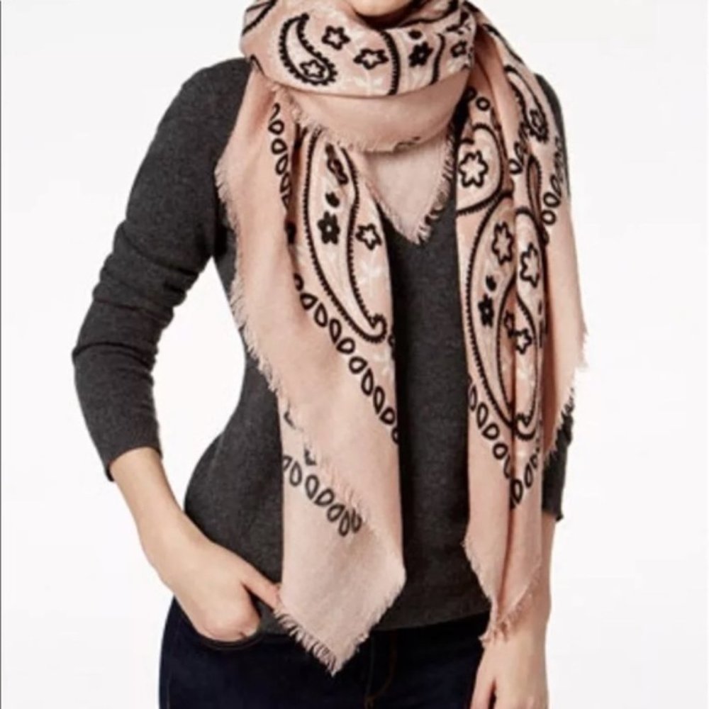 Steve Madden Bandana Blanket Scarf, Blush Pink